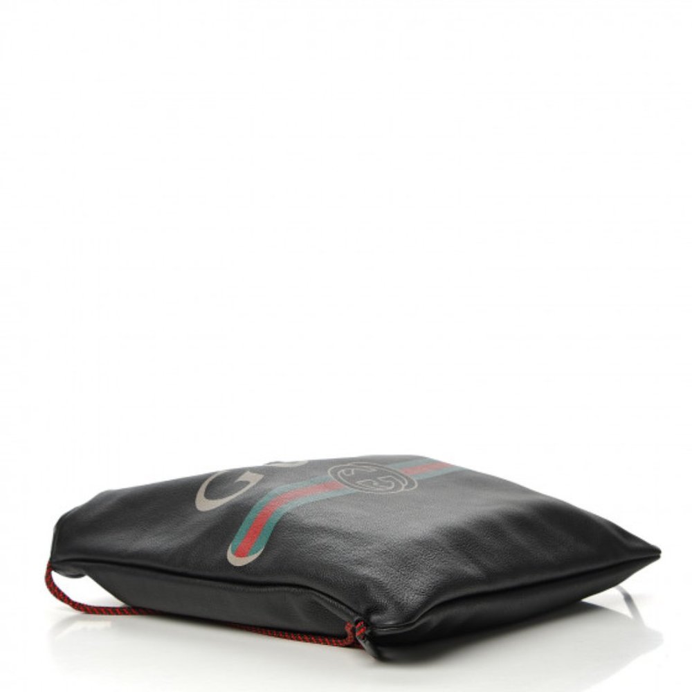 Gucci Logo-Print Drawstring Backpack in Black - Picture 4 of 10